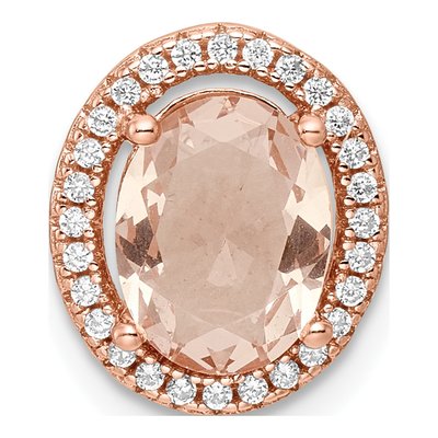 Rose Gold-Plated Sterling Silver CZ Slide Pendant