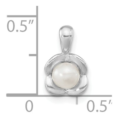 Sterling Silver Freshwater Cultured Pearl Flower Pendant – view 3