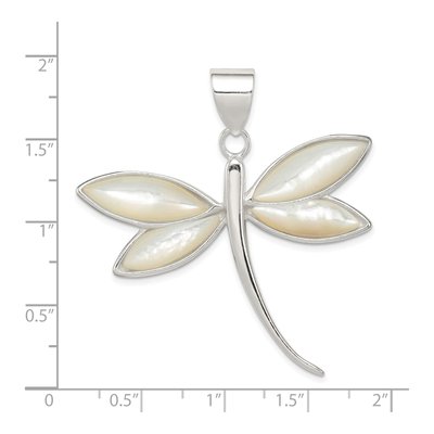 Sterling Silver Shell Dragonfly Pendant – view 4