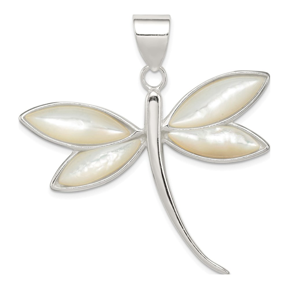 Sterling Silver Shell Dragonfly Pendant