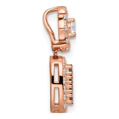 Rose Gold-Plated Sterling Silver CZ Fancy Pendant – view 3