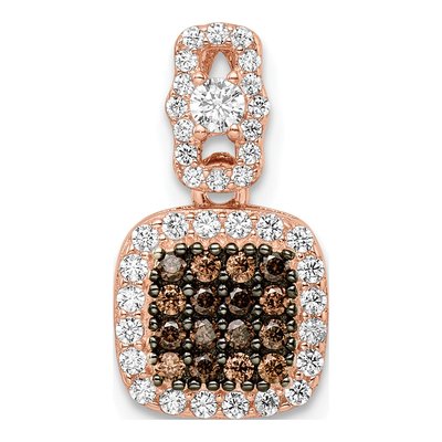Rose Gold-Plated Sterling Silver CZ Fancy Pendant