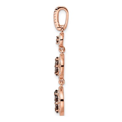 Rose Gold-Plated Sterling Silver CZ Fancy Dangle Pendant – view 3