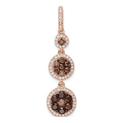 Rose Gold-Plated Sterling Silver CZ Fancy Dangle Pendant