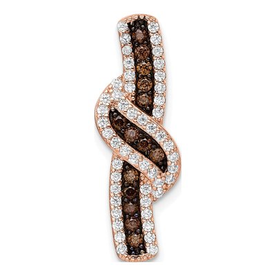Rose Gold-Plated Sterling Silver CZ Fancy Slide Pendant