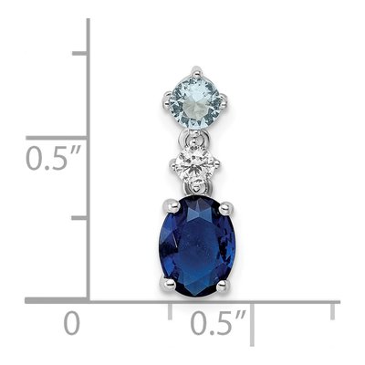 Sterling Silver CZ Glass Pendant – view 4