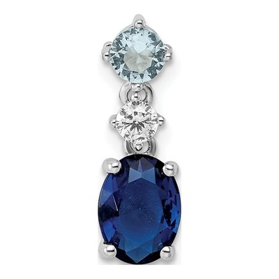 Sterling Silver CZ Glass Pendant
