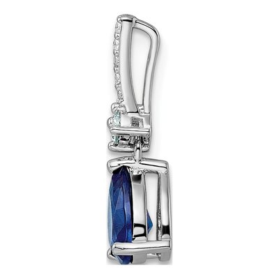 Sterling Silver CZ Glass Pendant – view 3
