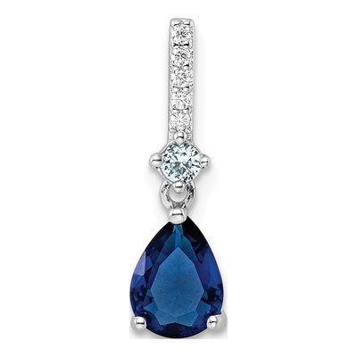 Sterling Silver CZ Glass Pendant