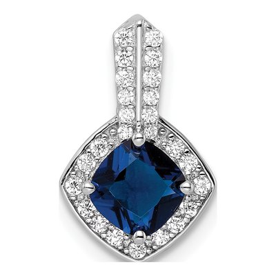 Sterling Silver CZ Glass Pendant