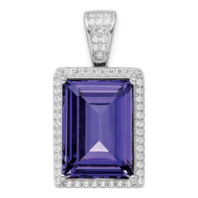 Sterling Silver CZ & Crystal Pendant