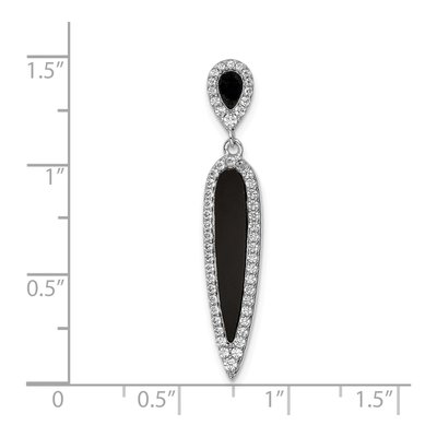 Sterling Silver Agate & CZ Slide Pendant – view 4