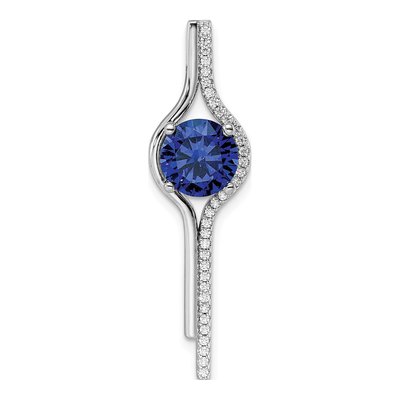 Sterling Silver CZ Slide Pendant