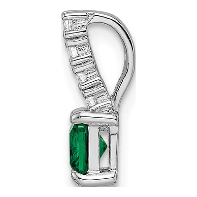 Sterling Silver CZ Square Pendant – view 3