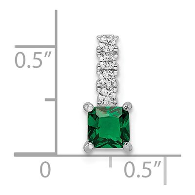 Sterling Silver CZ Square Pendant – view 4