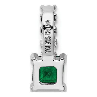 Sterling Silver CZ Square Pendant – view 5