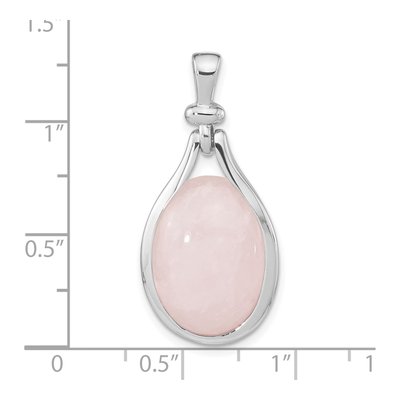 Sterling Silver Quartz Oval Pendant – view 4