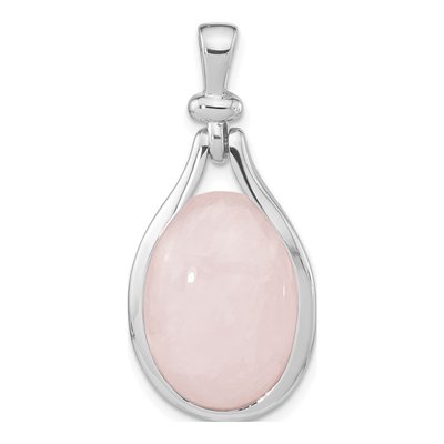Sterling Silver Quartz Oval Pendant