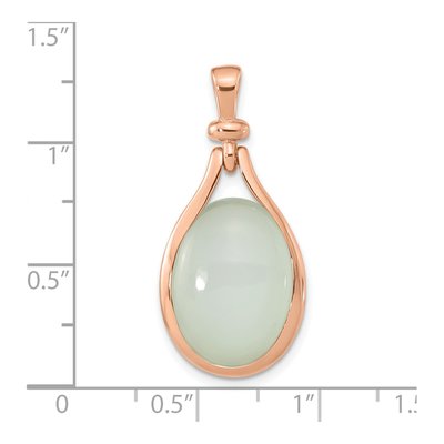 Rose Gold-Plated Sterling Silver Green Chalcedony Pendant – view 3