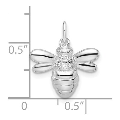 Sterling Silver CZ Bumble Bee Pendant – view 4