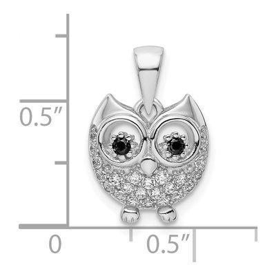 Sterling Silver CZ Owl Pendant – view 4