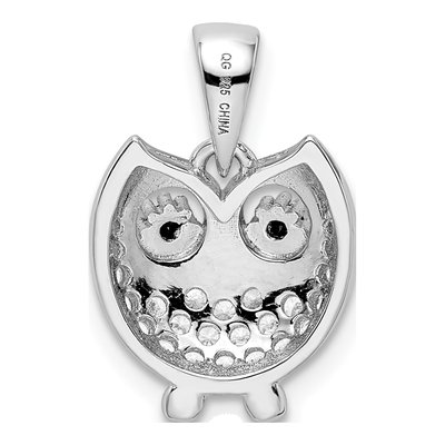 Sterling Silver CZ Owl Pendant – view 5