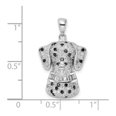 Sterling Silver CZ Dalmatian Pendant – view 4