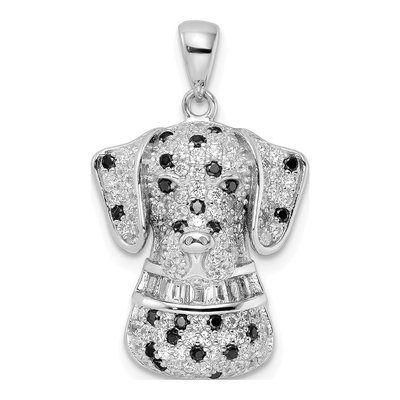 Sterling Silver CZ Dalmatian Pendant