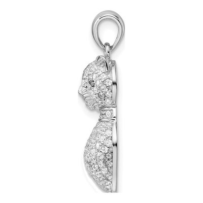 Sterling Silver CZ Cat Pendant – view 3