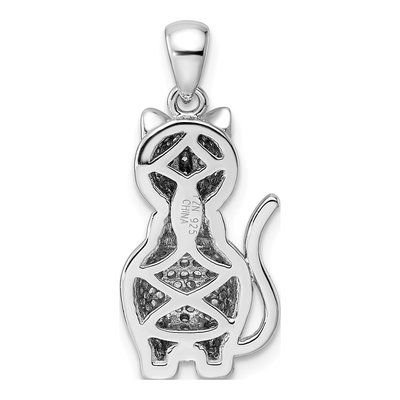Sterling Silver CZ Cat Pendant – view 5