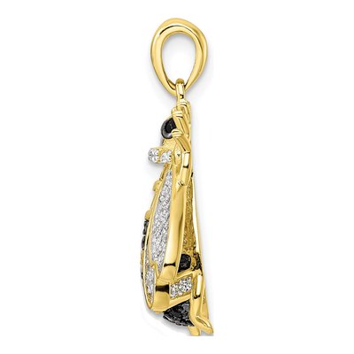 Gold-Plated Sterling Silver CZ Bumblebee Pendant – view 3