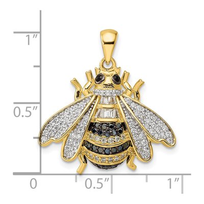 Gold-Plated Sterling Silver CZ Bumblebee Pendant – view 4