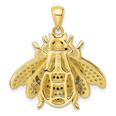 Gold-Plated Sterling Silver CZ Bumblebee Pendant – view 5