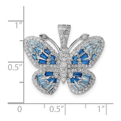 Sterling Silver CZ Butterfly Pendant – view 4