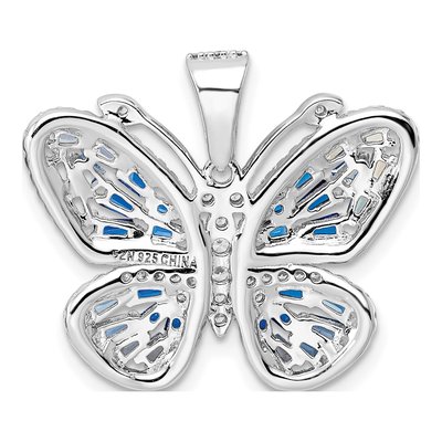Sterling Silver CZ Butterfly Pendant – view 5