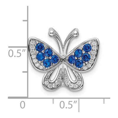 Sterling Silver CZ Butterfly Slide Pendant – view 4