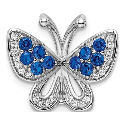 Sterling Silver CZ Butterfly Slide Pendant