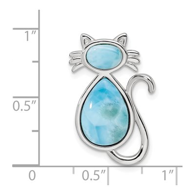 Sterling Silver Larimar Cat Slide Pendant – view 4