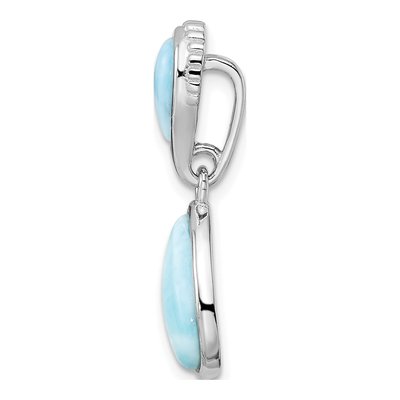 Sterling Silver Larimar Teardrop Pendant – view 3