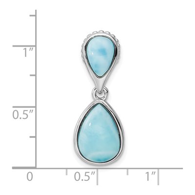 Sterling Silver Larimar Teardrop Pendant – view 4