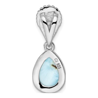 Sterling Silver Larimar Teardrop Pendant – view 5