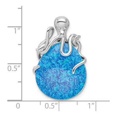 Sterling Silver Lab-Created Opal Octopus Slide Pendant – view 4