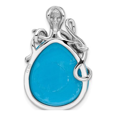 Sterling Silver Lab-Created Opal Octopus Slide Pendant – view 5