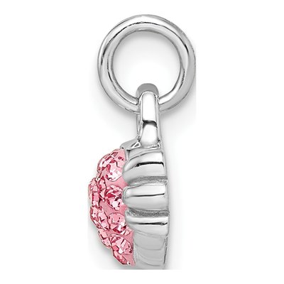 Sterling Silver Crystal Girls' Heart Candy Pendant – view 3
