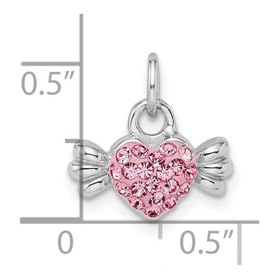 Sterling Silver Crystal Girls' Heart Candy Pendant – view 4