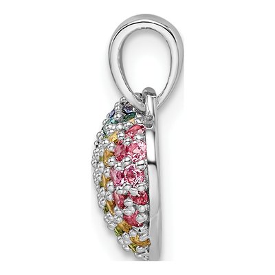Sterling Silver Crystal Girls' Rainbow Heart Pendant – view 3