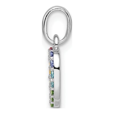 Sterling Silver Crystal Girls' Rainbow Heart Pendant – view 3