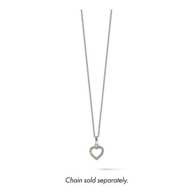 Sterling Silver Crystal Girls' Rainbow Heart Pendant – view 6