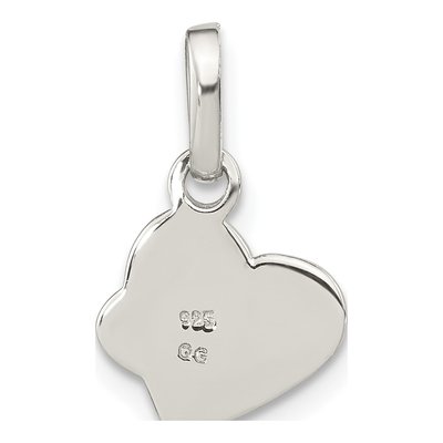 Sterling Silver CZ Girls' Enamel Heart Pendant – view 5