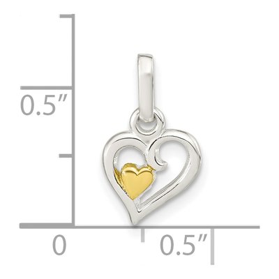 Sterling Silver Girls' Open Hearts Pendant – view 4